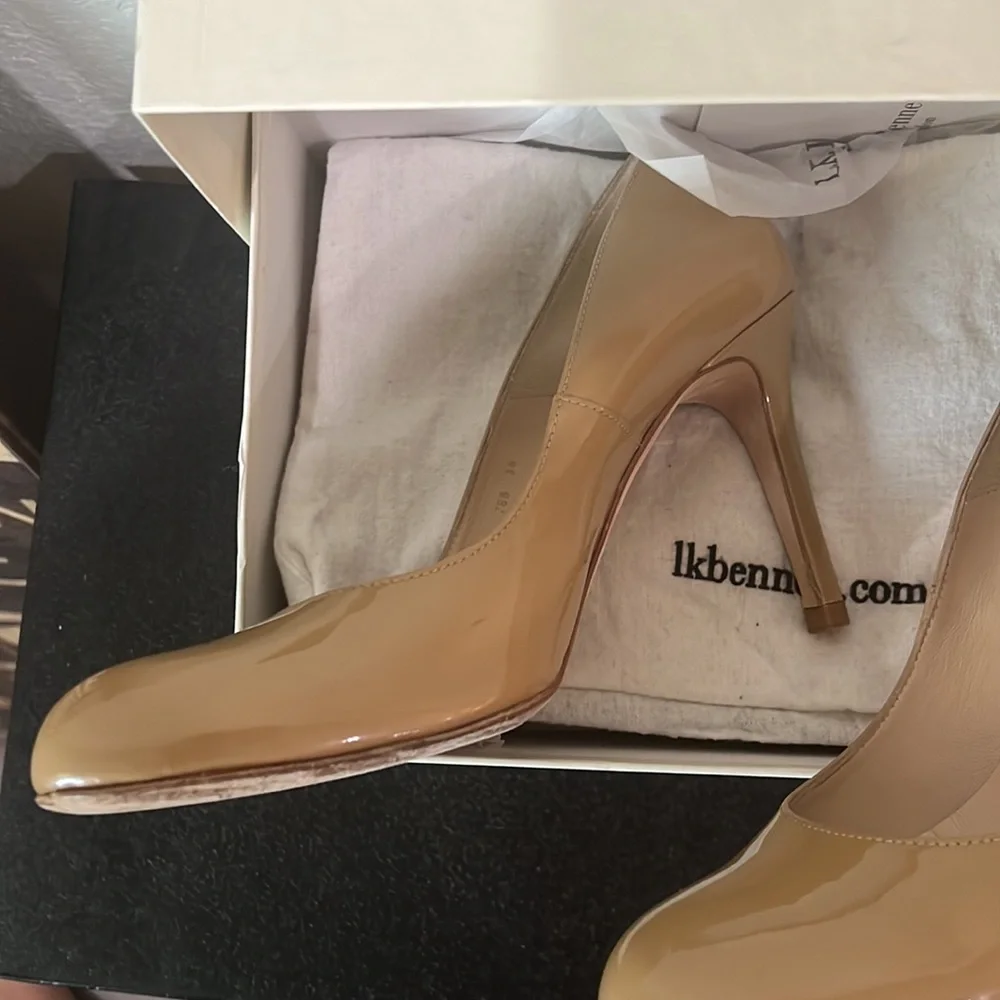 LK Bennett Shilo Taupe Patent Heels - Picture 9 of 16